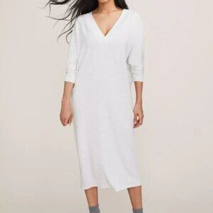 Hatch The 24/7 Dress‎ Grey Heather V-Neck Maternity Midi Tencel Blend Size P
